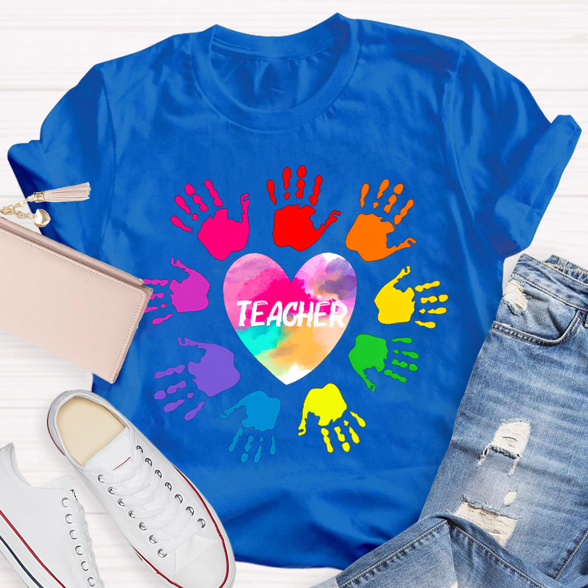 Colorful Hands Teacher T-Shirt