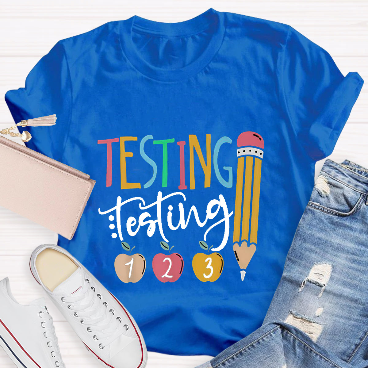 Testing Testing Pencil Teacher T-Shirt