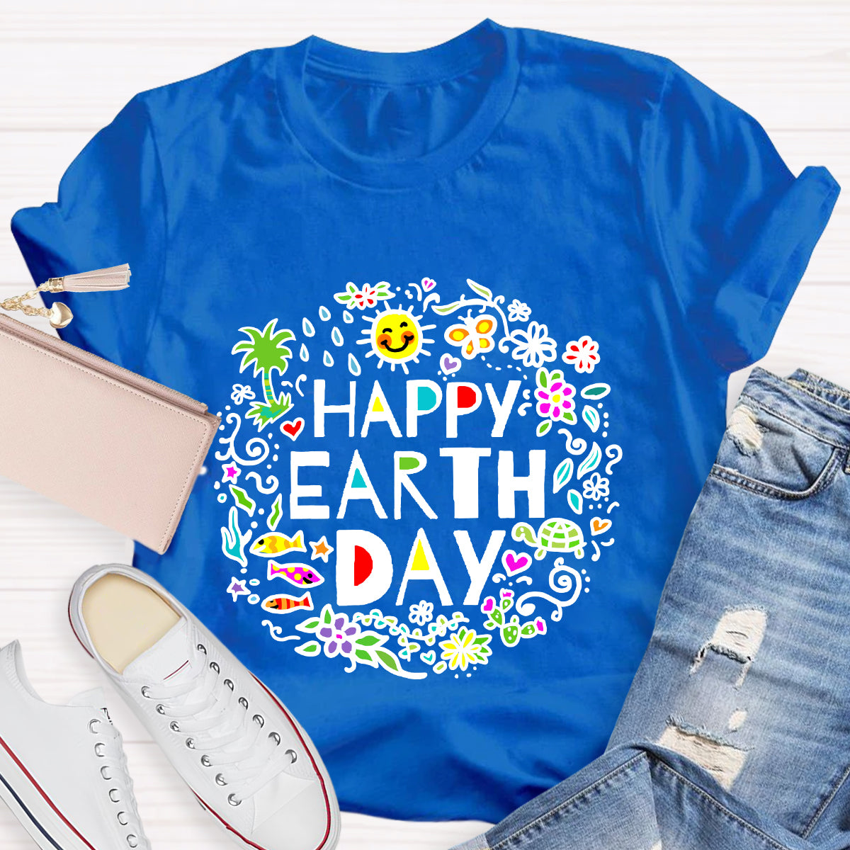 Happy Earth Day Floral T-Shirt
