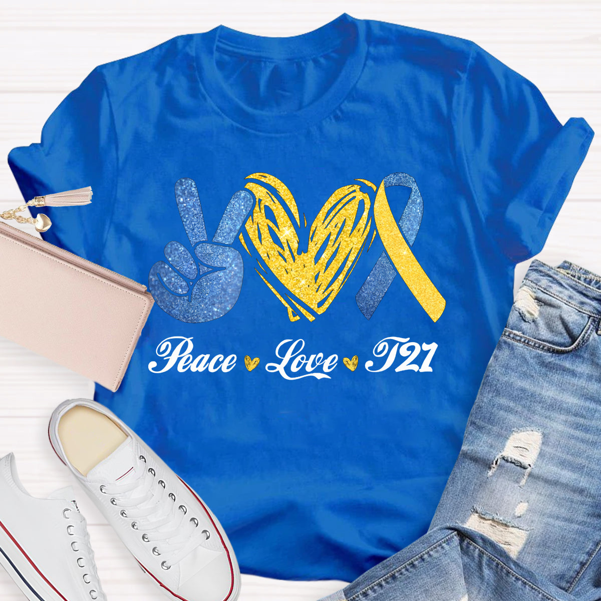 Peace Love T21 Awareness Special Education T-shirt