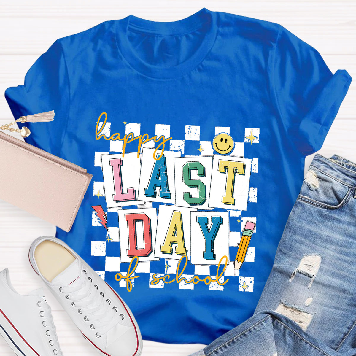 Happy Last Day Of School Smile Teacher T-Shirt