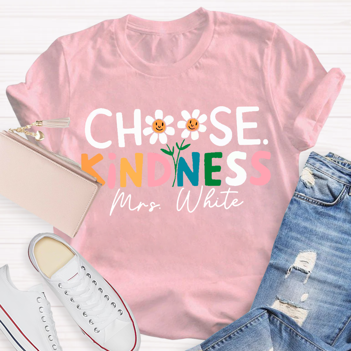 Personalized Your Name Teacher Choose Kindness T-Shirt