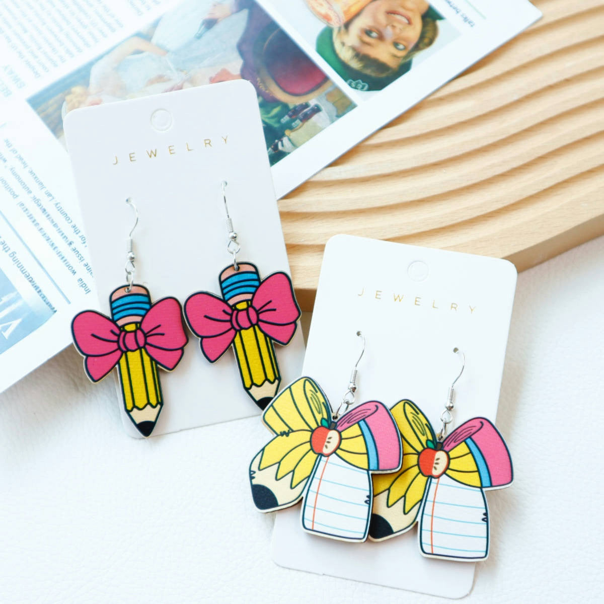 Bowknot Pencil Cute Earrings
