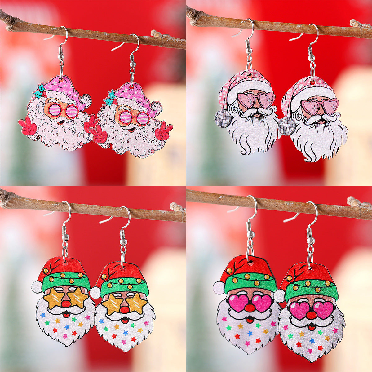 Funny Santa Claus Pendant Earrings
