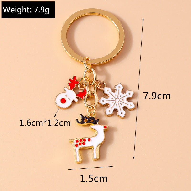 Snowflake Elk Ornament Cartoon Animal Keychain Pendant