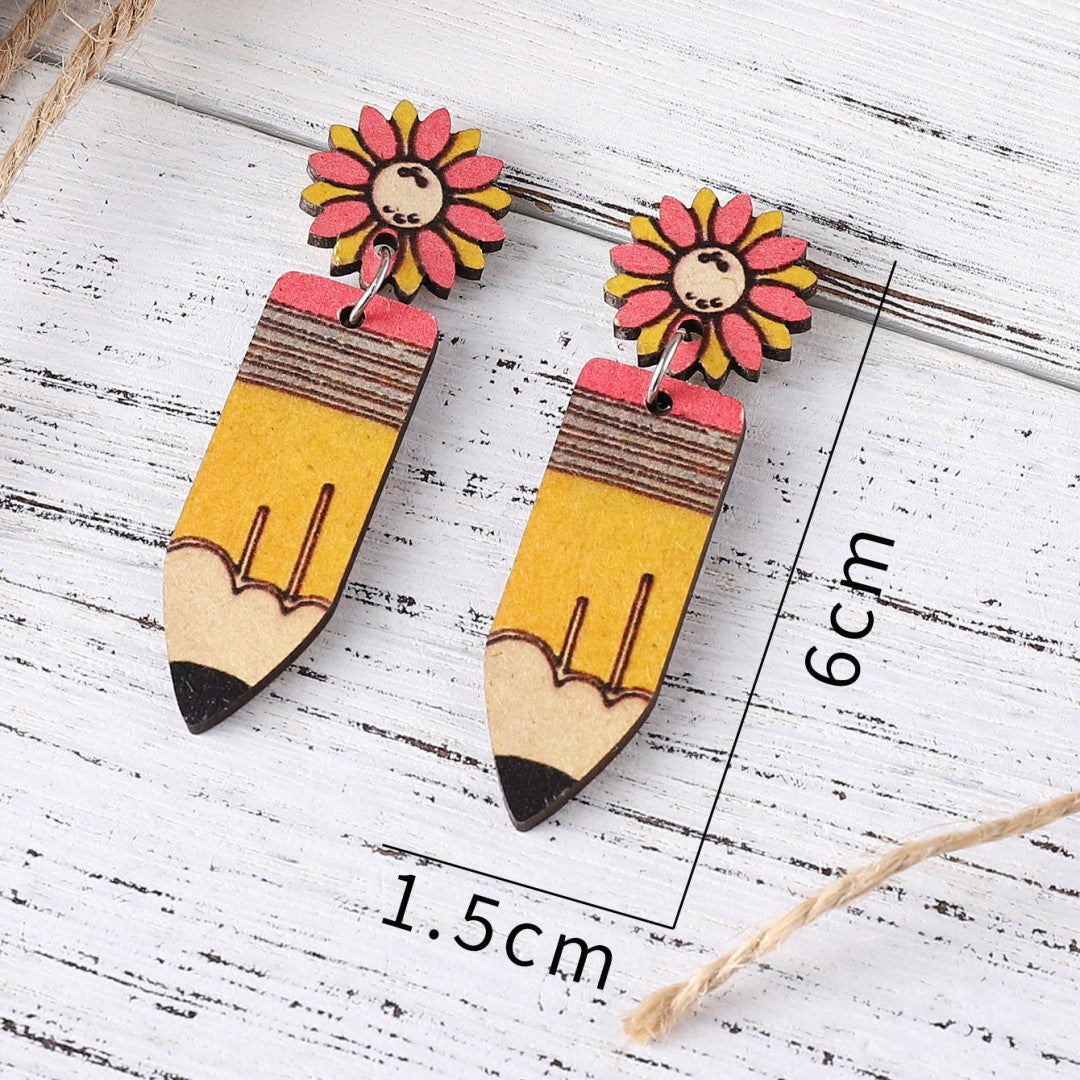 Sunflower Pencil Earrings
