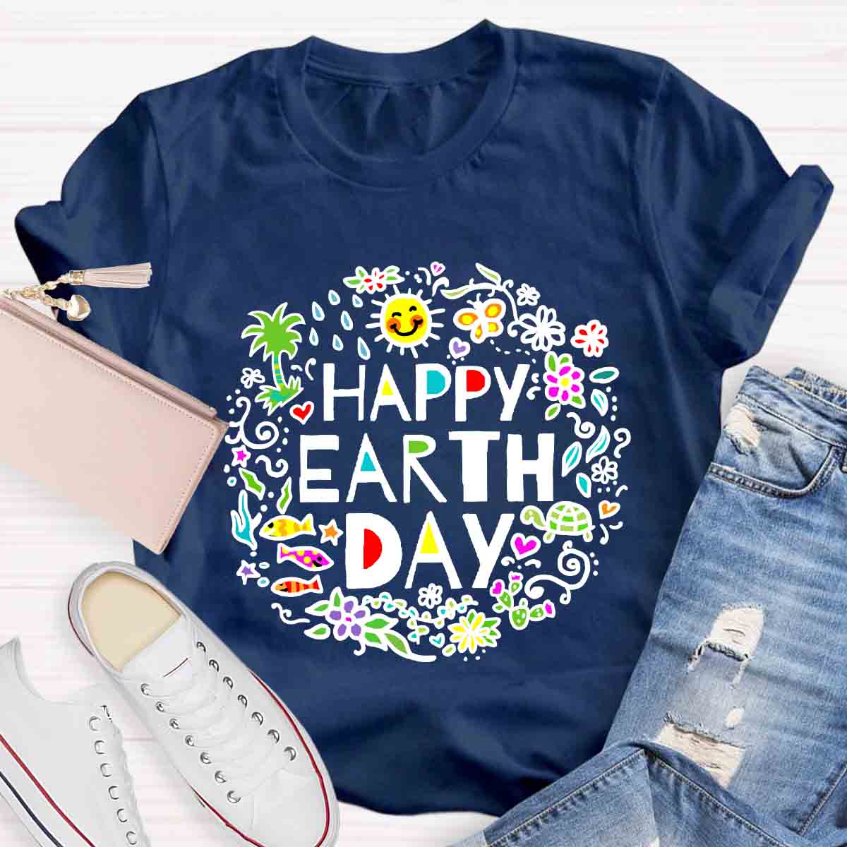 Happy Earth Day Floral T-Shirt