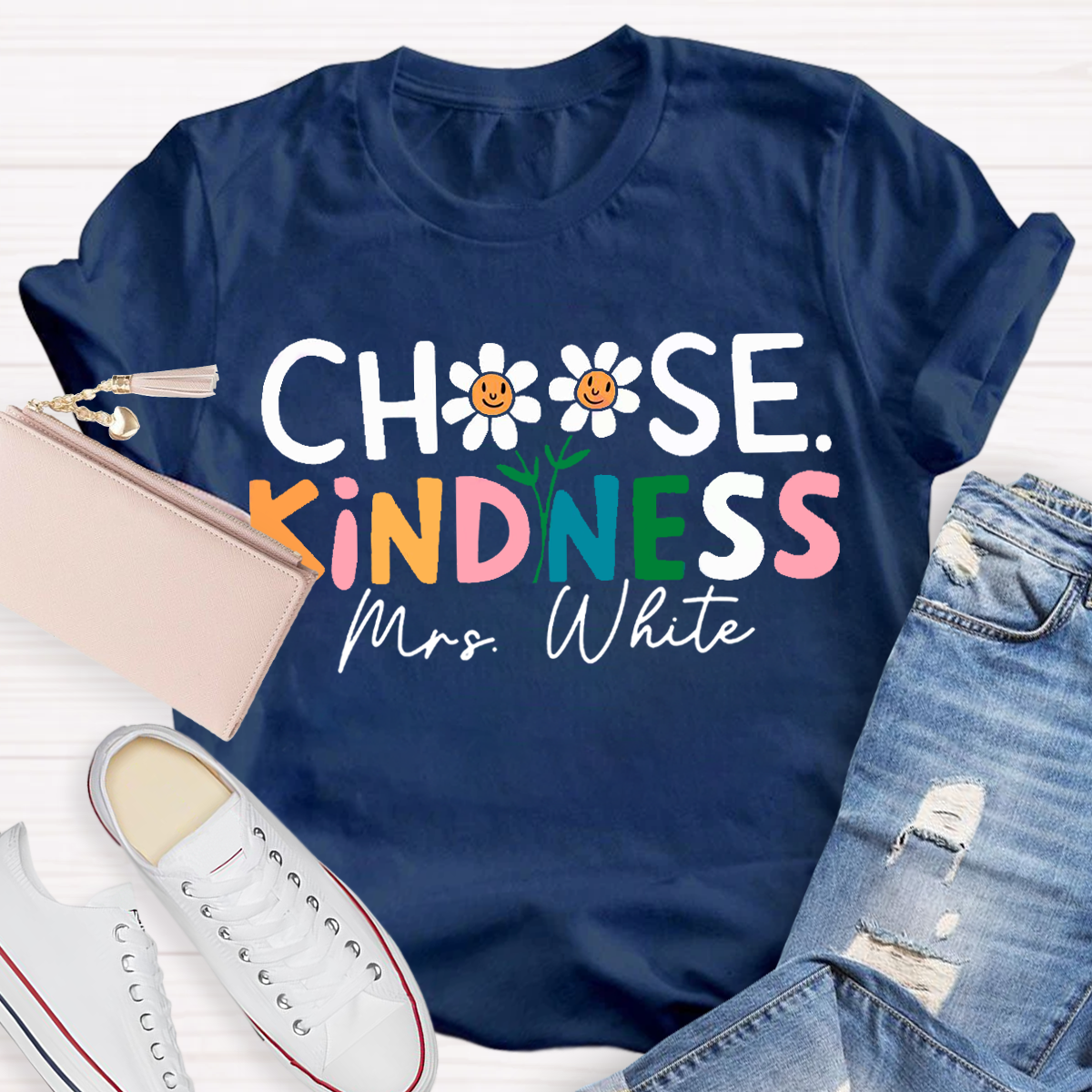 Personalized Your Name Teacher Choose Kindness T-Shirt