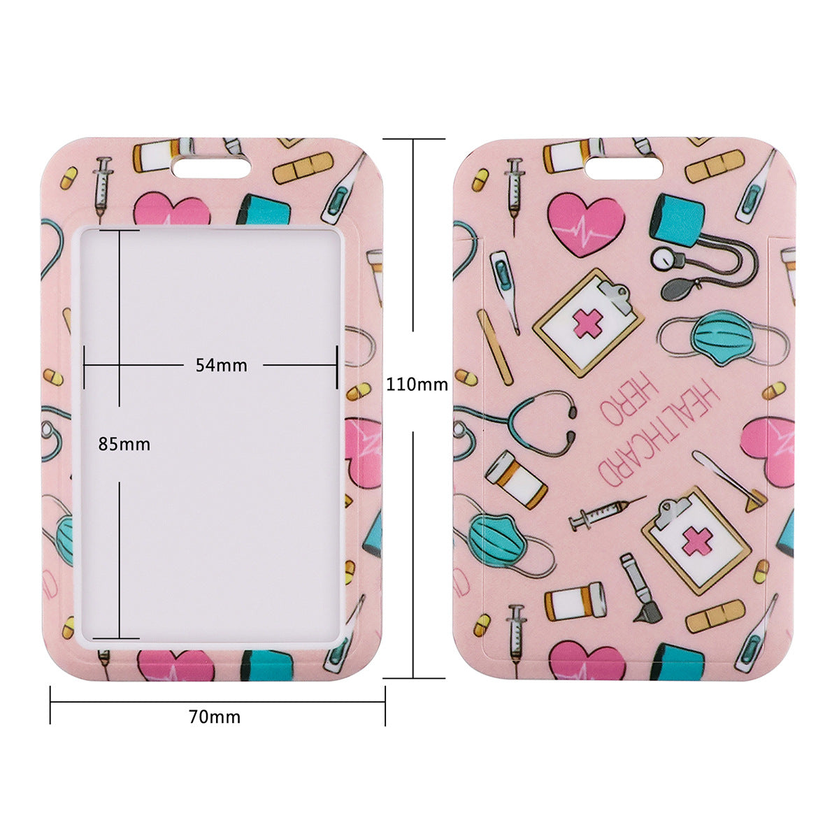 Pink Doctor And Nurse Phone Strap Card Holder