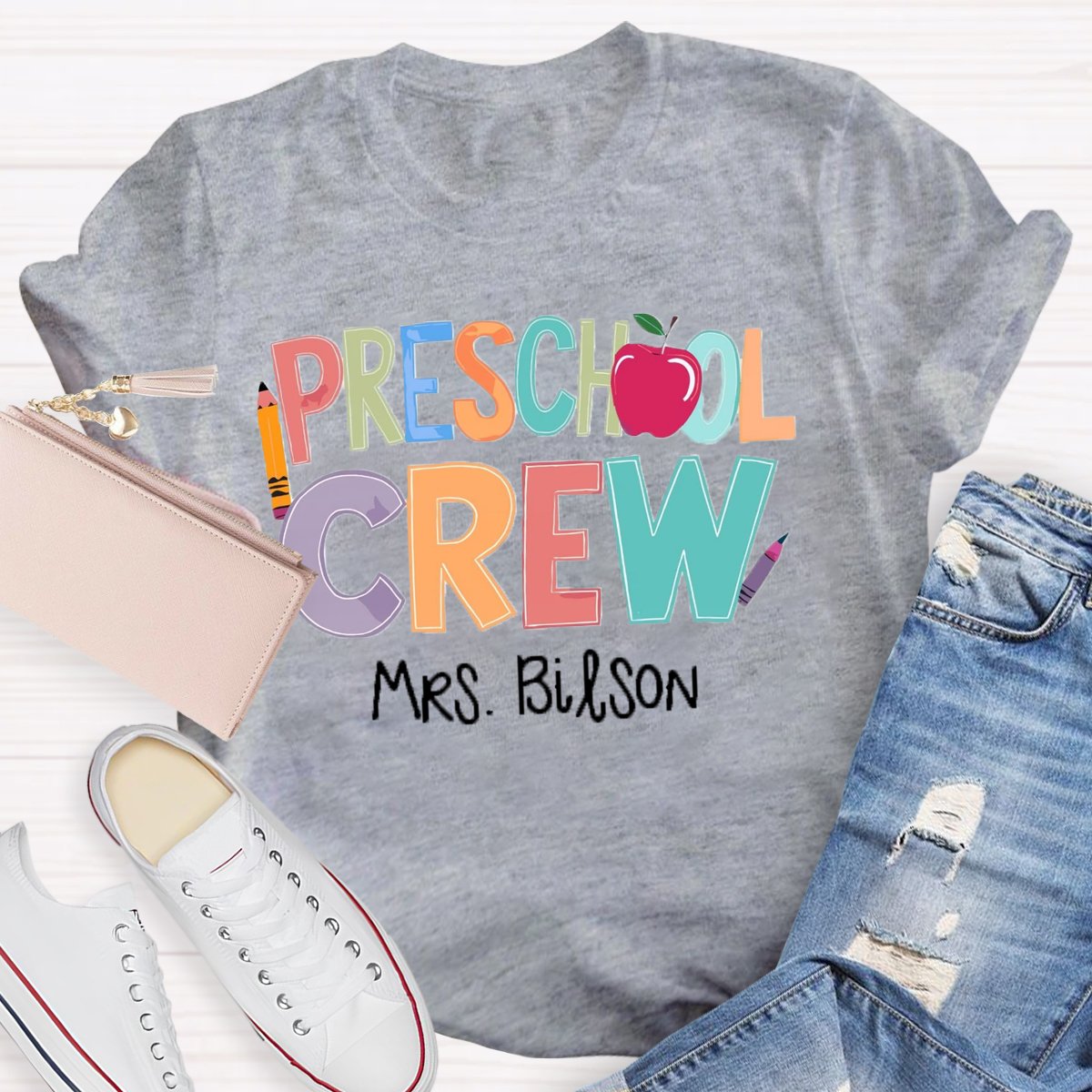 Personalized Name Preschool Crew Shirt