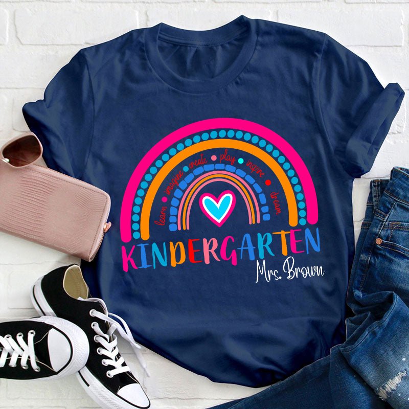 Personalized Grade And Name Learn Imagine Create Inspire Teacher T-Shirt