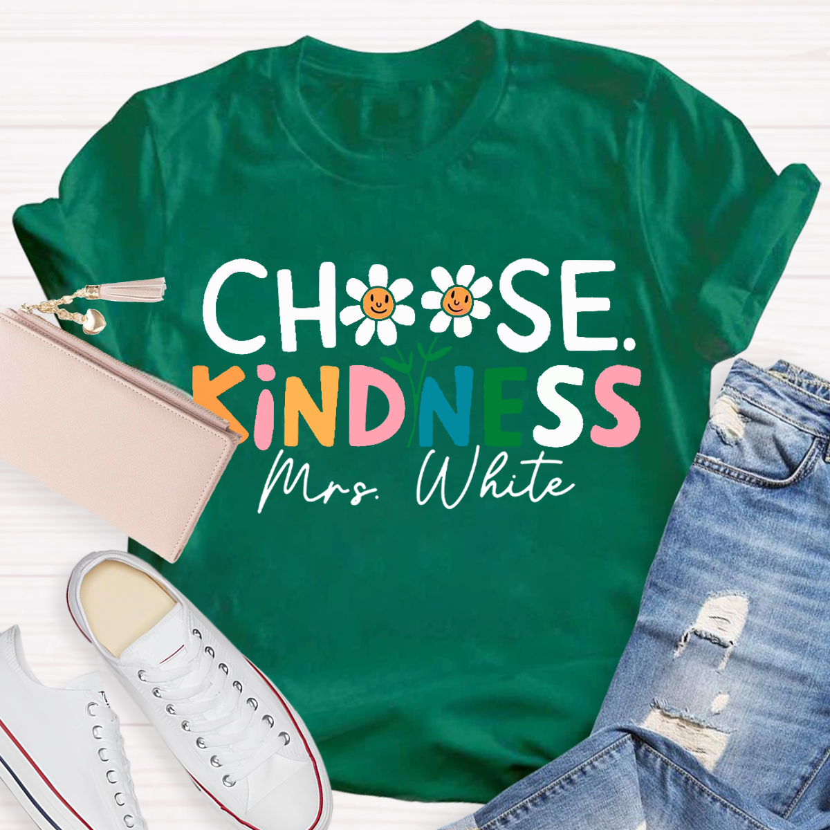 Personalized Your Name Teacher Choose Kindness T-Shirt