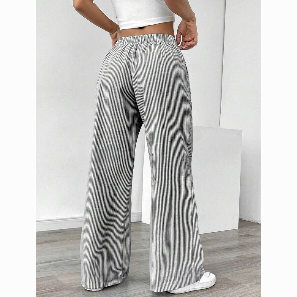 Striped Casual Street Style Loose Wide-Leg Pants
