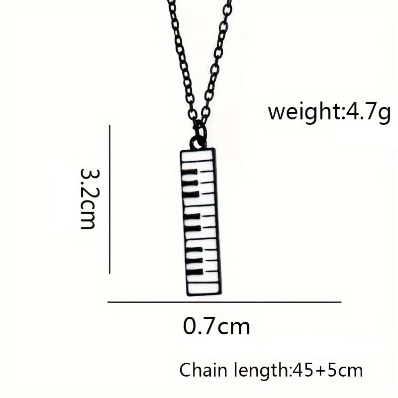 Musical Note Pendant Necklace Electronic Keyboard Diamond Necklace