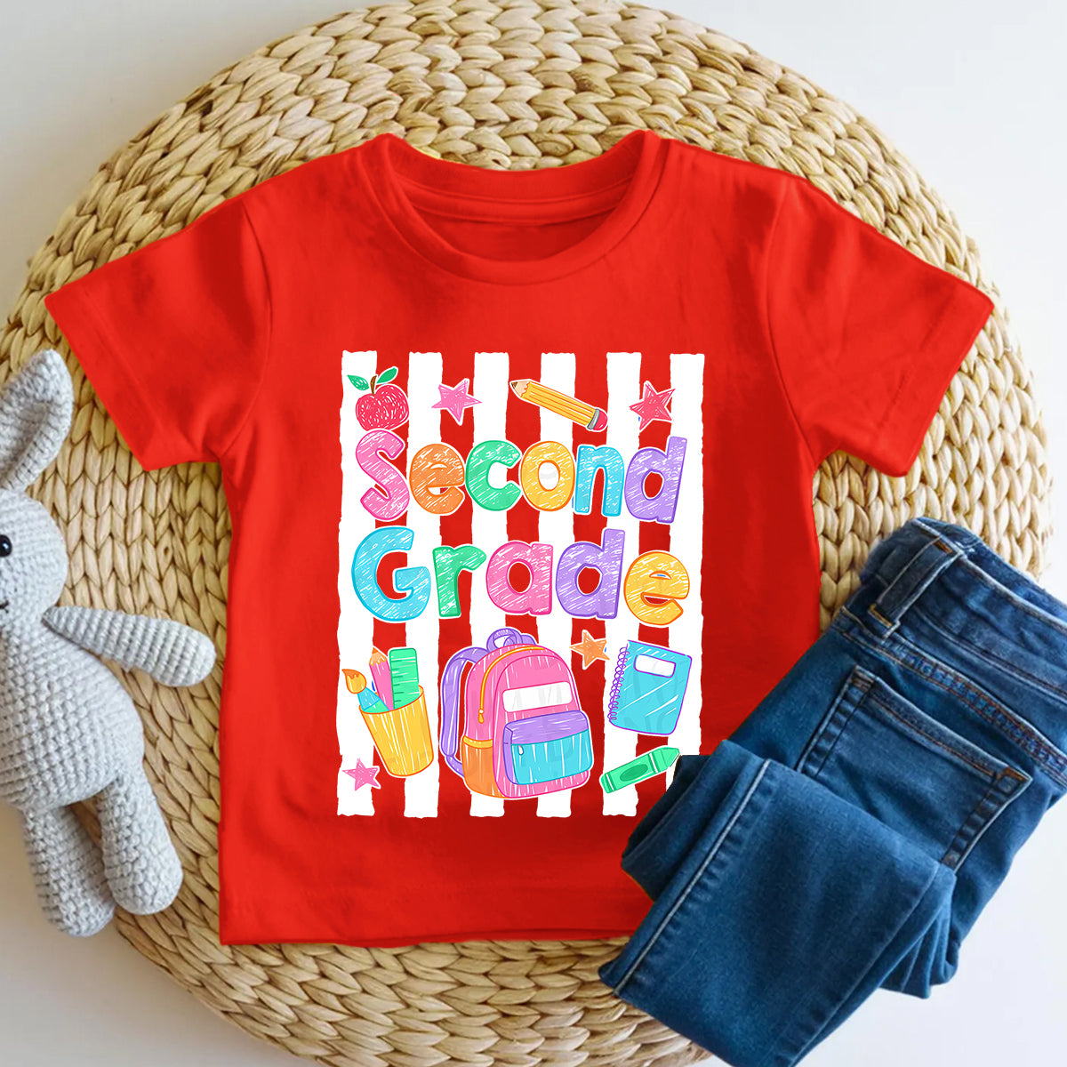 Personalized Grade Crayon And Backpack Kindergarten Toddler T-shirts