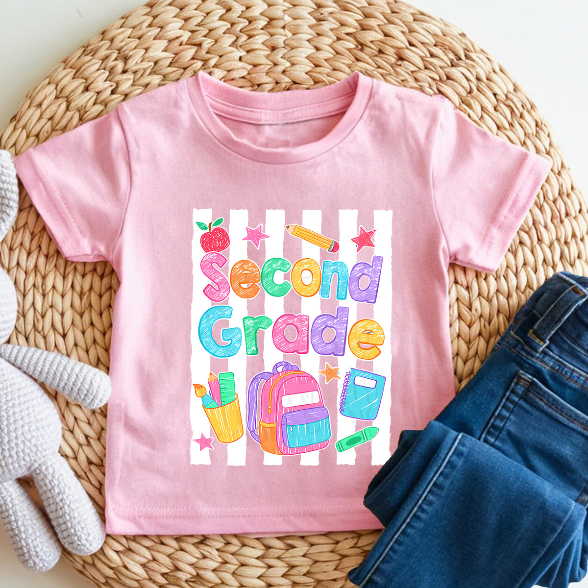 Personalized Grade Crayon And Backpack Kindergarten Toddler T-shirts