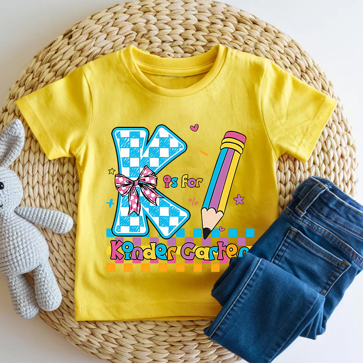Personalized Grade K Is For Kindergarten Letter Pencil Toddler T-shirts