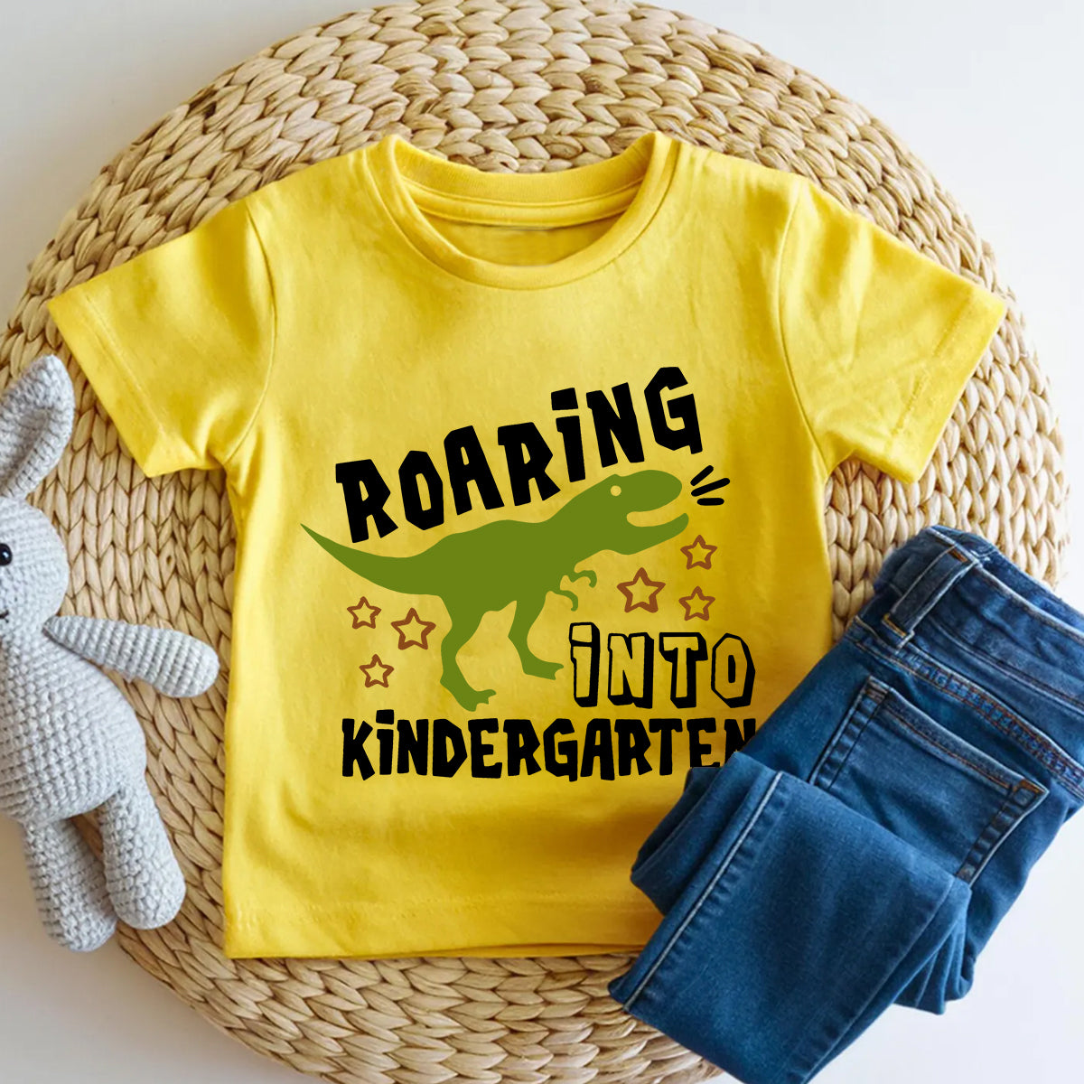 Personalized Grade Roaring Into Kindergarten And Little Dino Toddler T-shirts