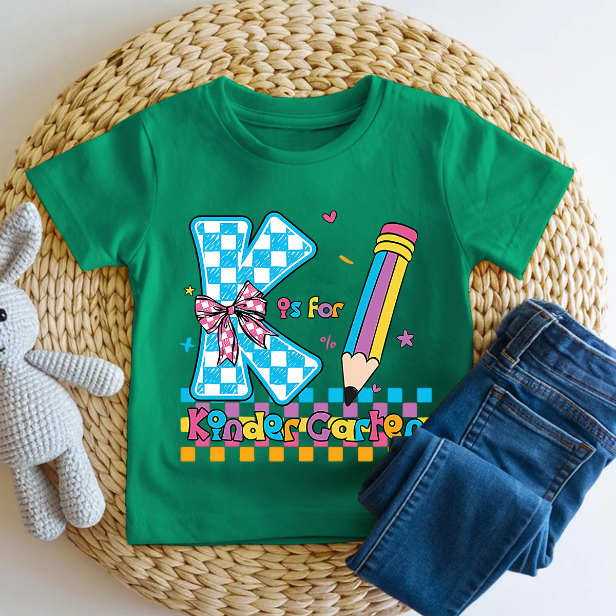 Personalized Grade K Is For Kindergarten Letter Pencil Toddler T-shirts