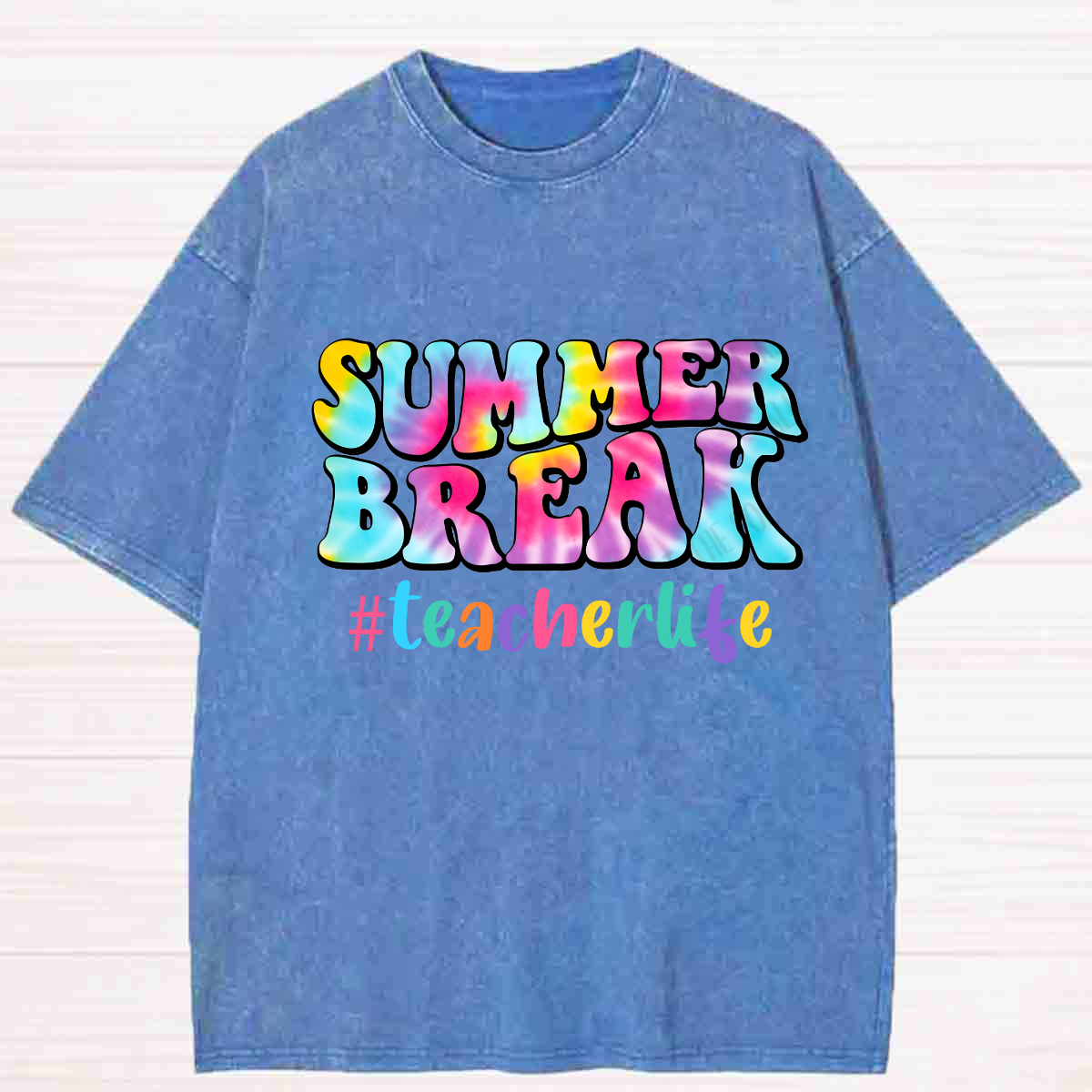 Summer Break Teacherlife Washed T-shirt