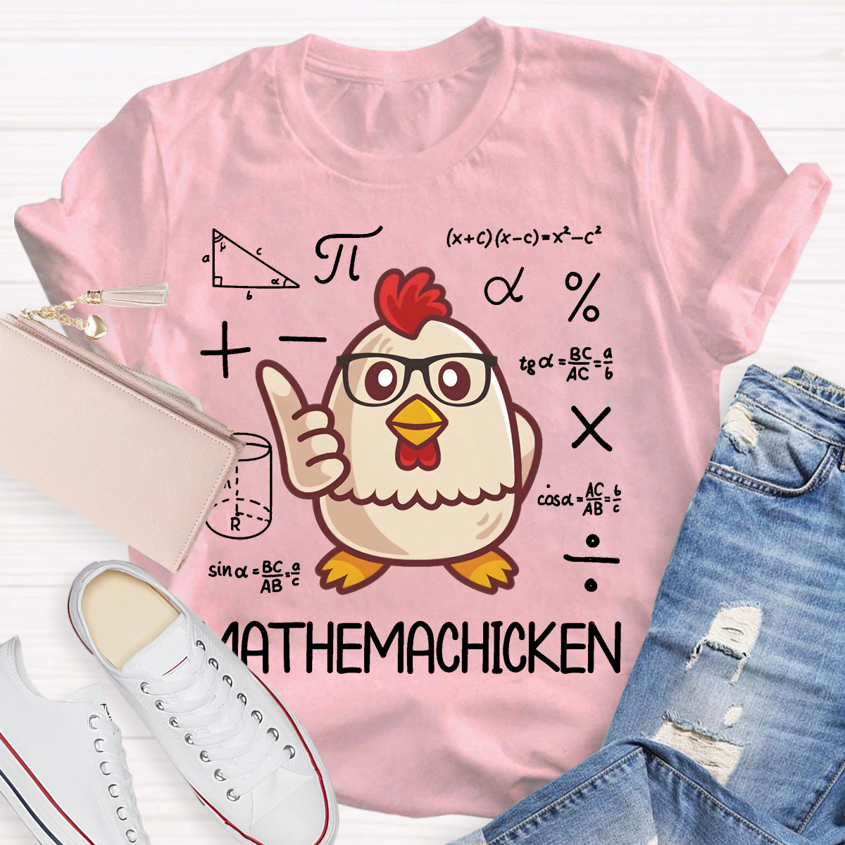 Mathemachicken Funny Math Teacher T-shirt