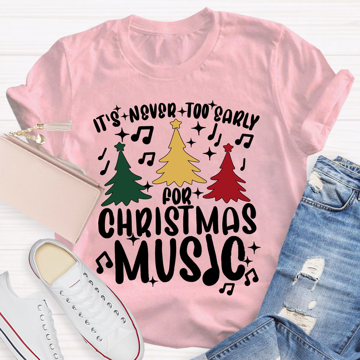 It's Never Too Early for Christmas Music Teacher T-Shirt