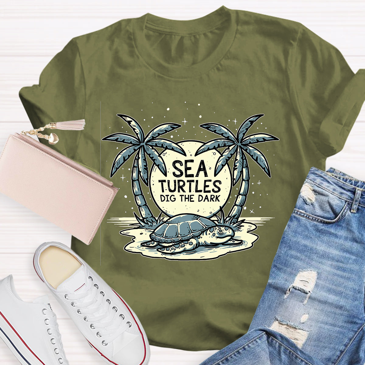 Sea Turtles Dig The Dark Reduce Light Pollution T-Shirt