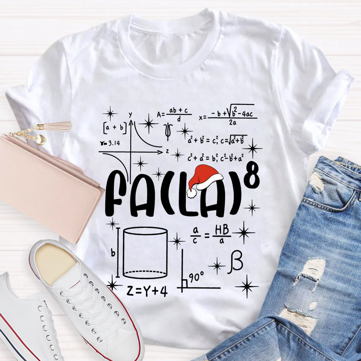Fa La Math Teacher Christmas T-Shirt