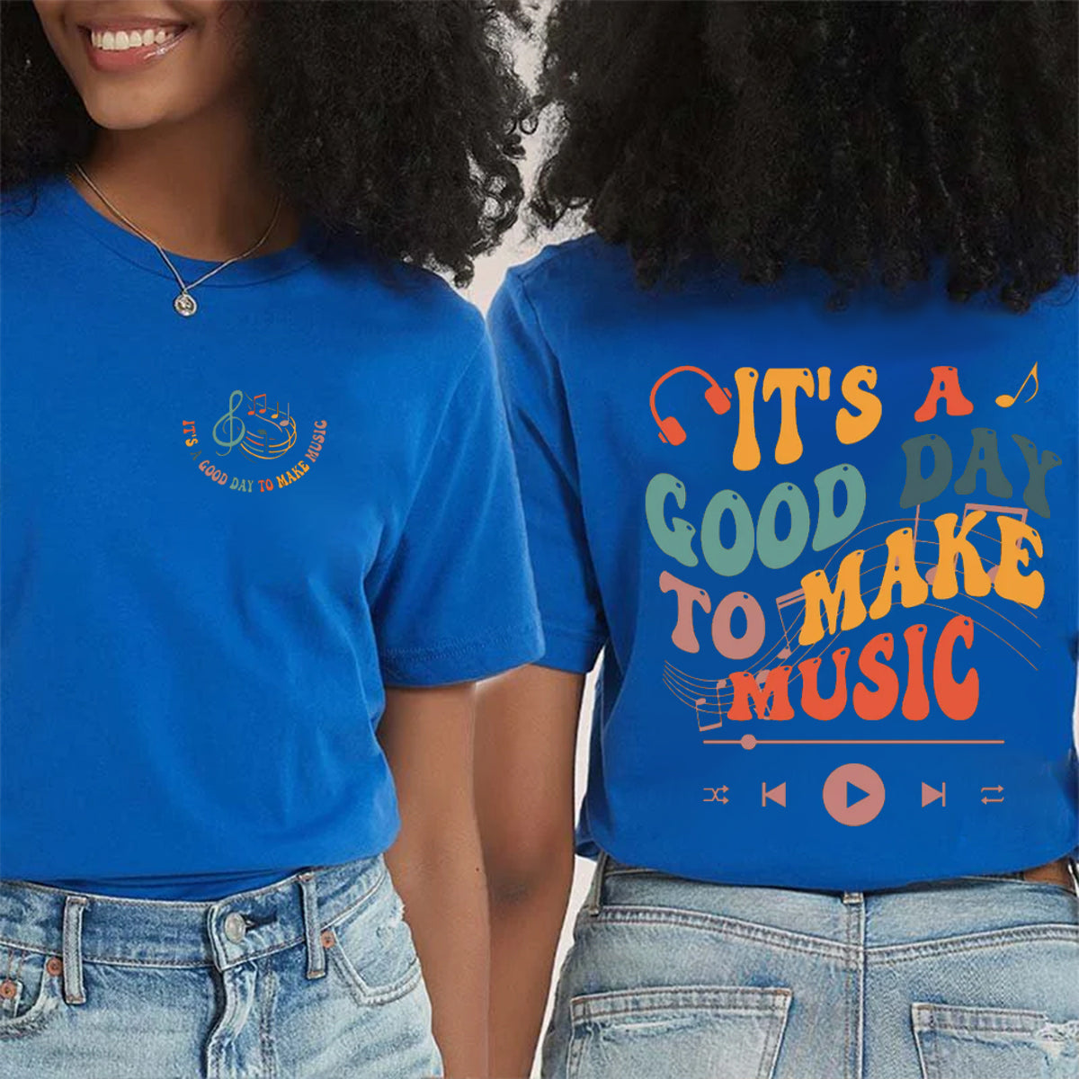 It'S A Good Day To Make Music Double Printed T-shirt