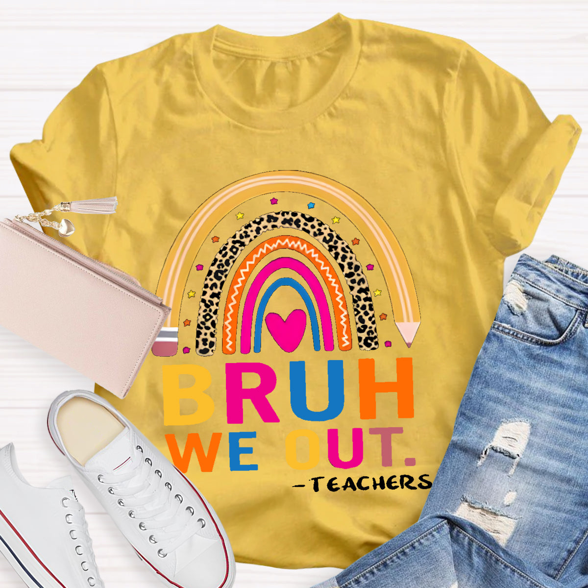 Bruh We Out Teachers Teacher T-Shirt