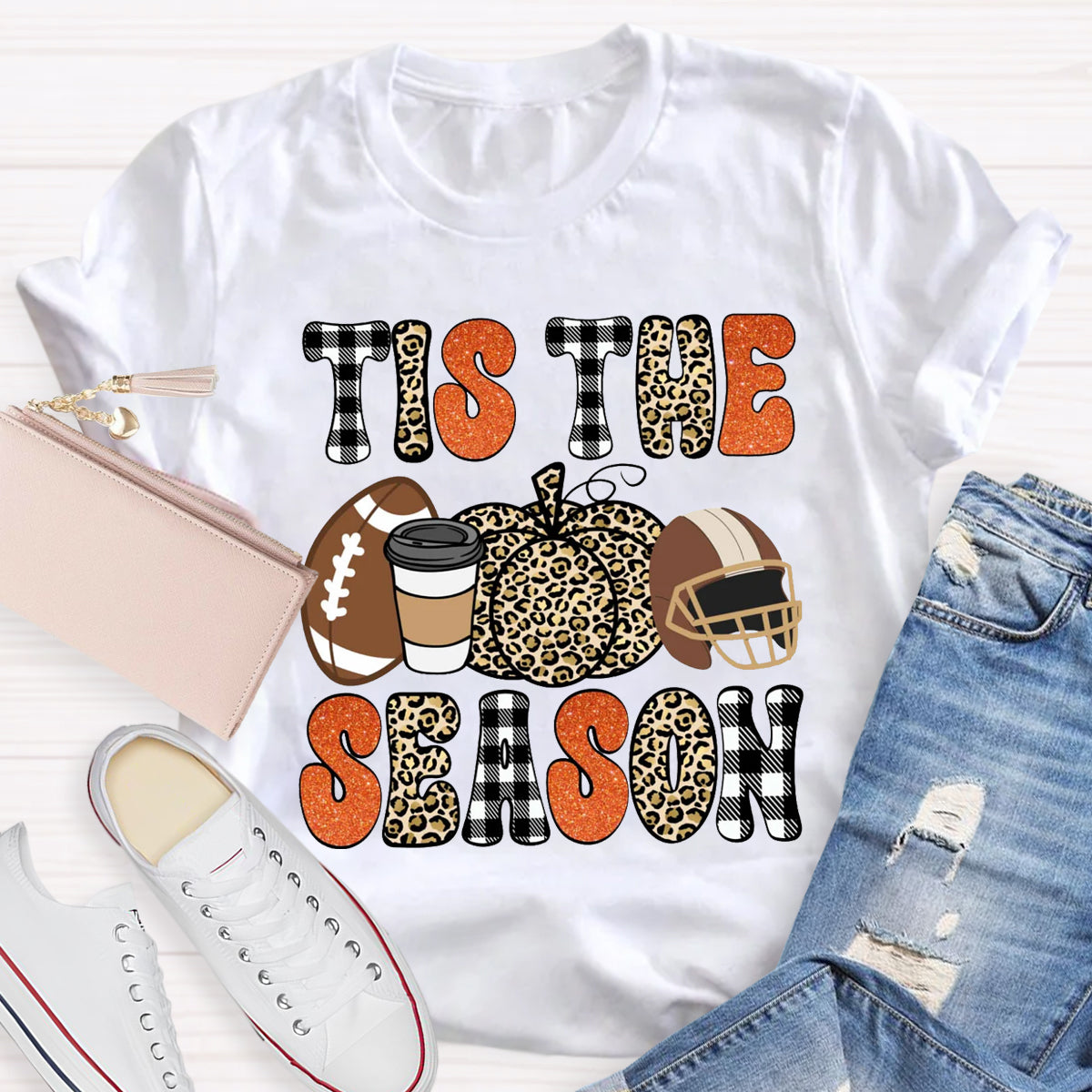 Tis The Season Game Day Pumpkin Teacher T-Shirt