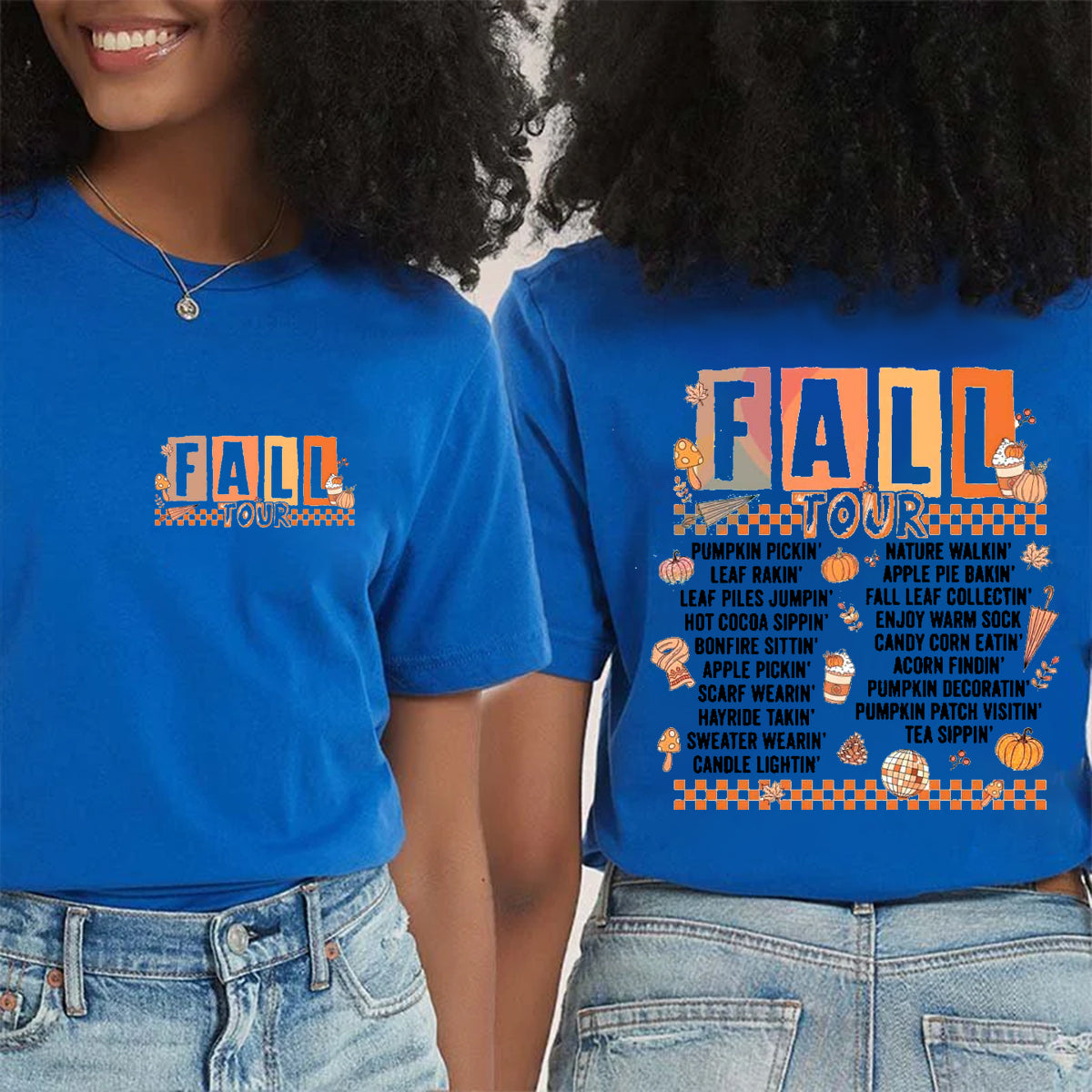 Fall Tour Pumpkin Gardening Double Printed T-shirt