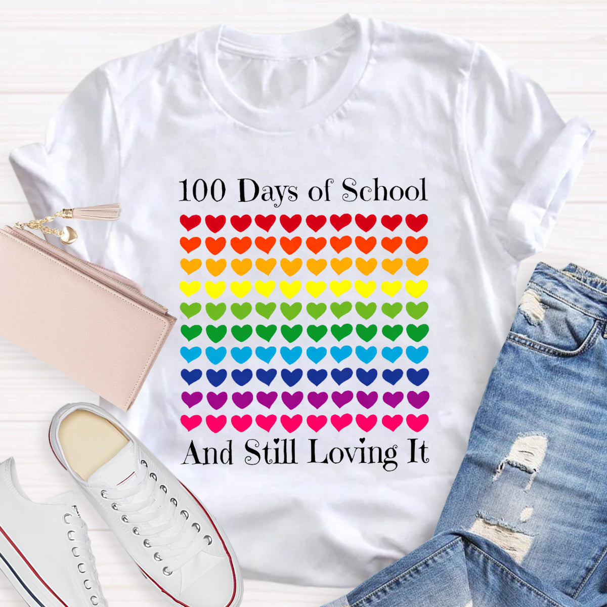 100 Days Of School And Still Loving It Teacher T-Shirt