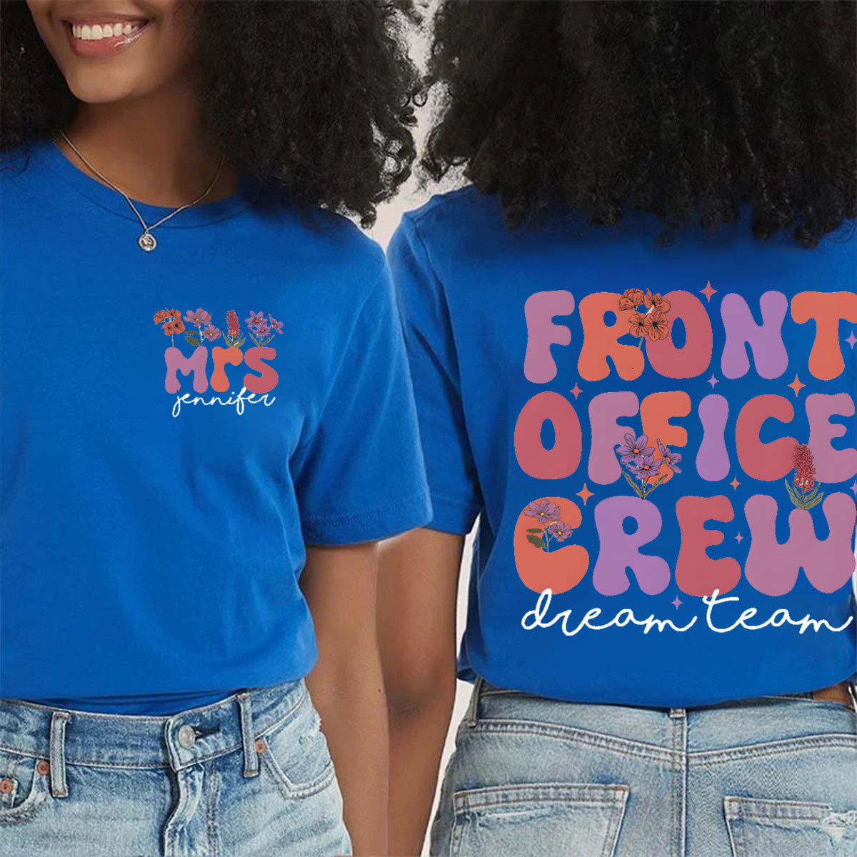 Personalized Name Front Office Double Printed T-shirt