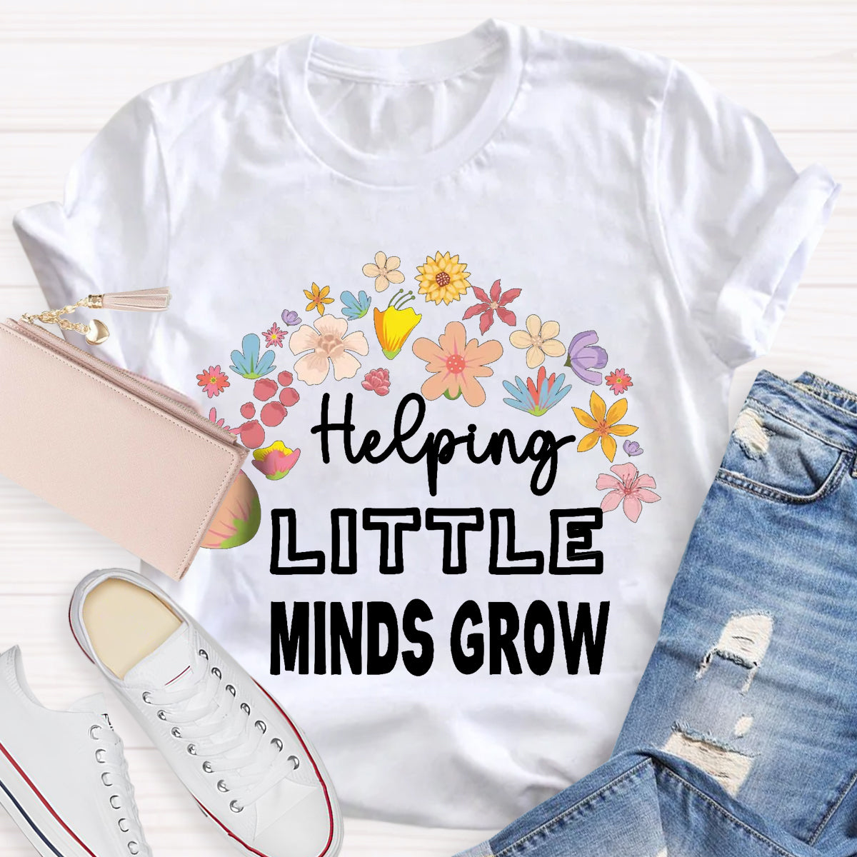 Helping Little Minds Grow Floral T-Shirt