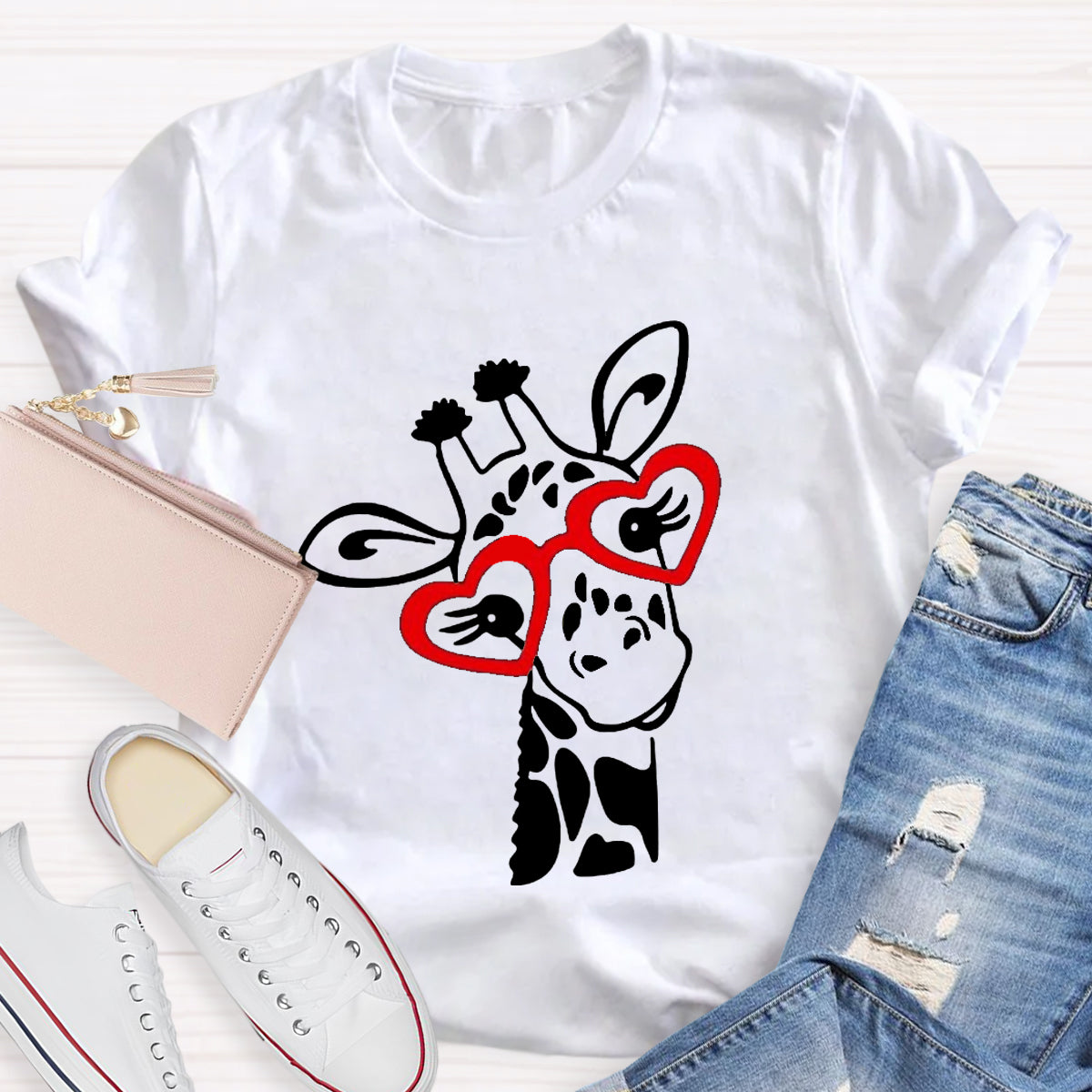 Valentines Day Giraffe T-Shirt