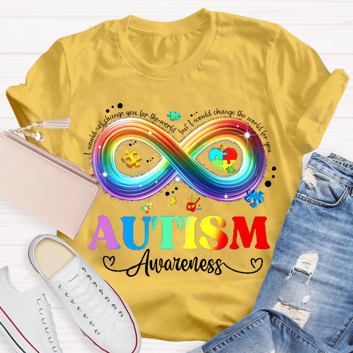I Would Change The World For You Autism Awareness Teacher T-Shirt