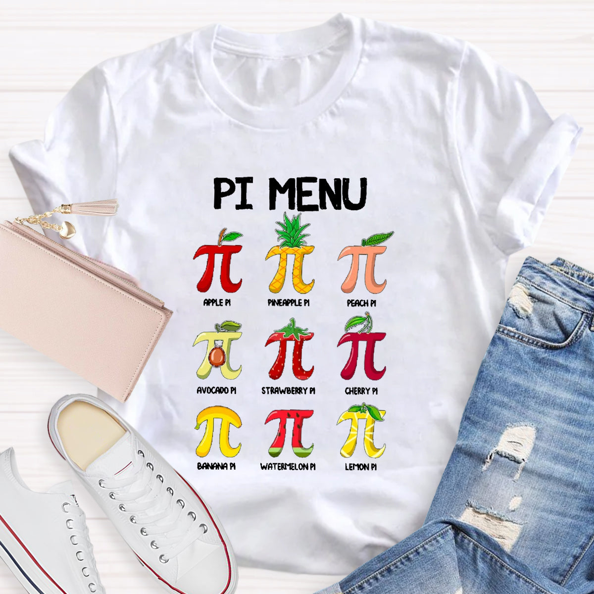 Pi Menu Happy Pi Day Math Pi Symbol Teacher T-Shirt