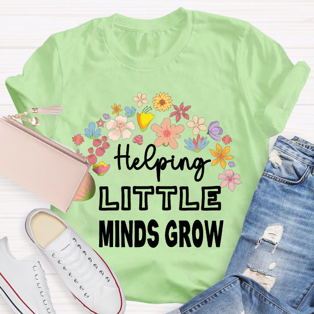Helping Little Minds Grow Floral T-Shirt