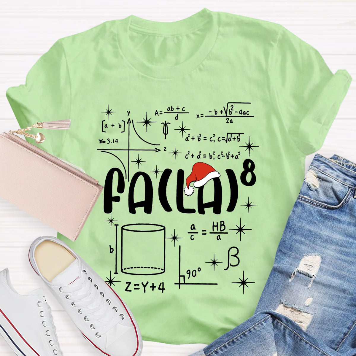 Fa La Math Teacher Christmas T-Shirt