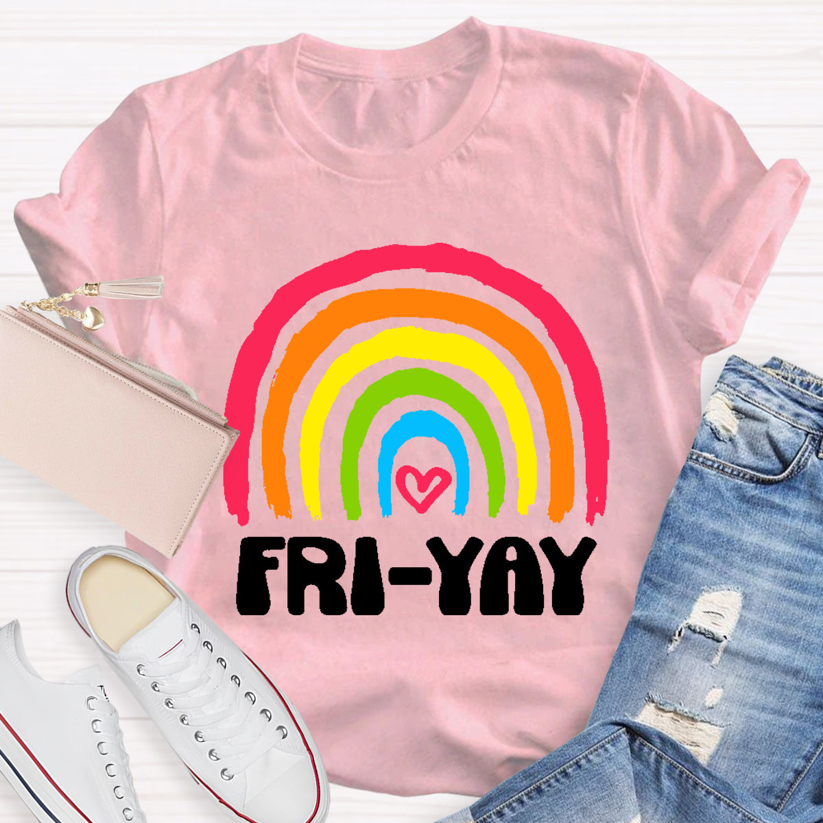 Friyay Rainbow Teacher T-Shirt