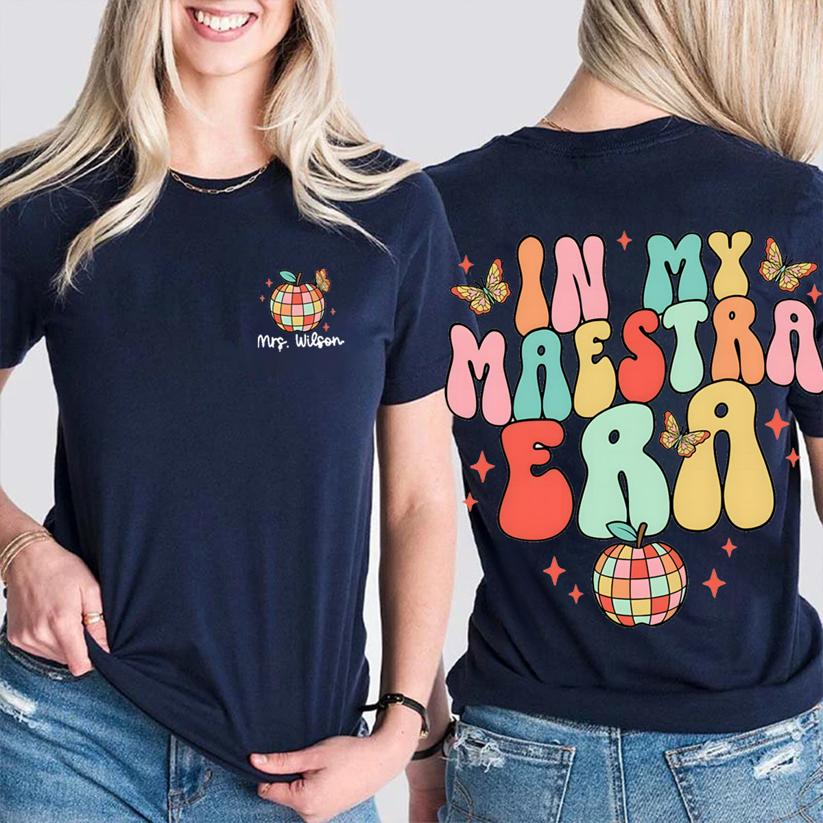 Personalized Name In My Maestra Era Double Printed T-shirt