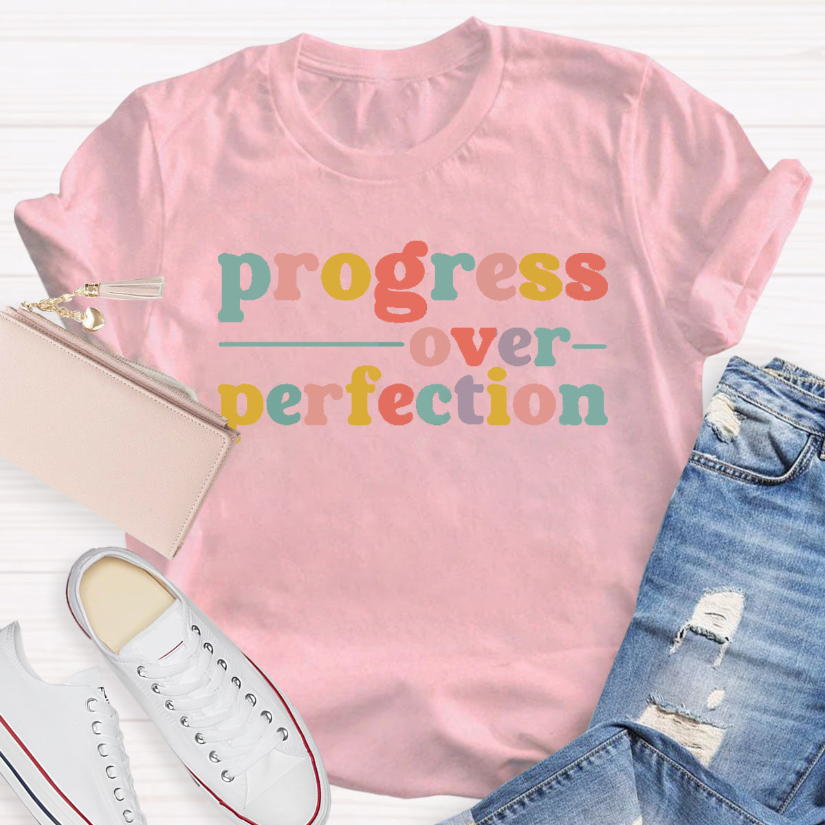 Progress Over Perfection Teacher T-Shirt
