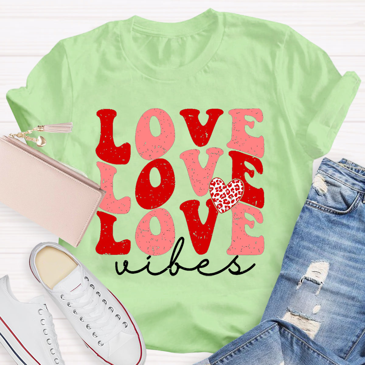 Love Vibes Valentine's Day Teacher T-Shirt