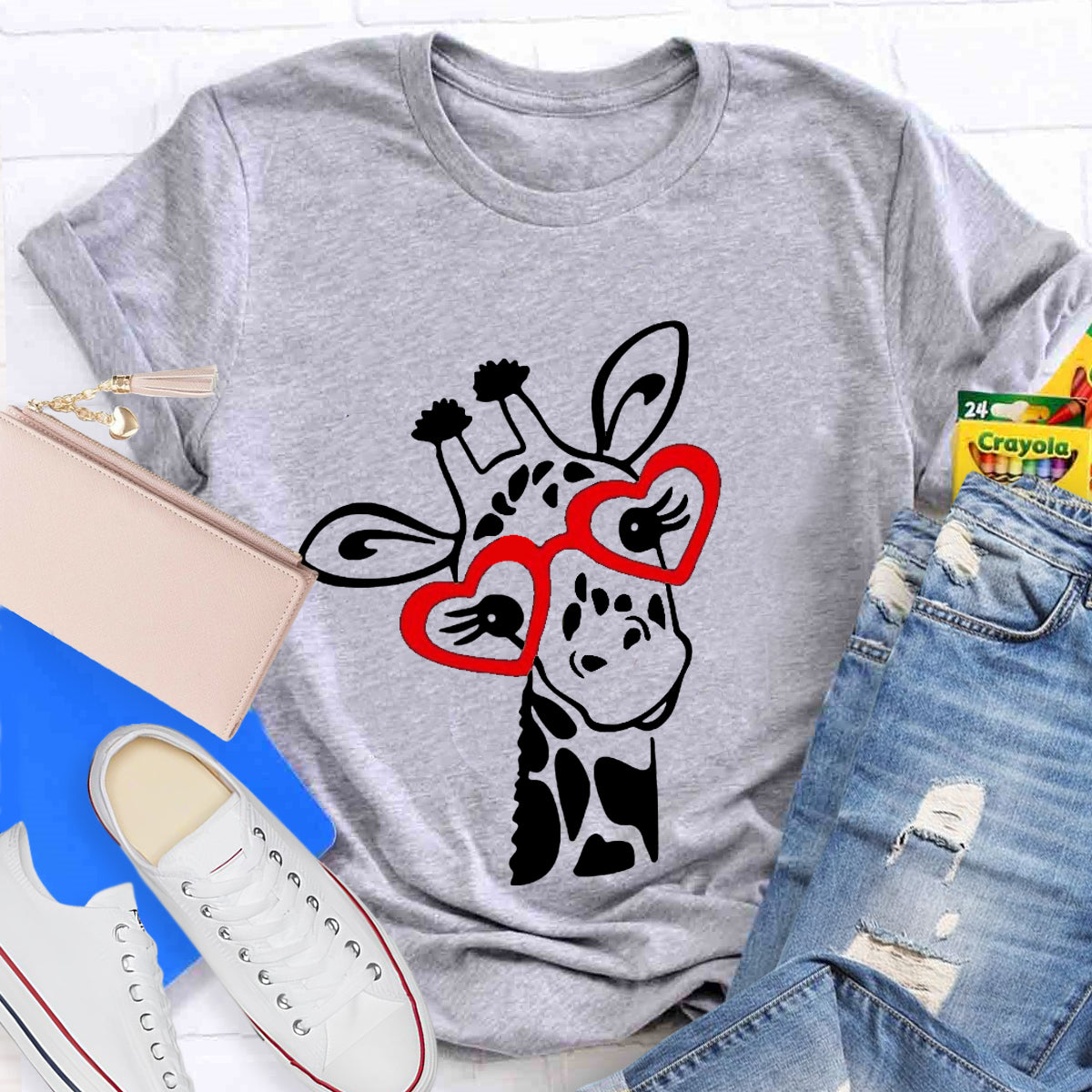 Valentines Day Giraffe T-Shirt