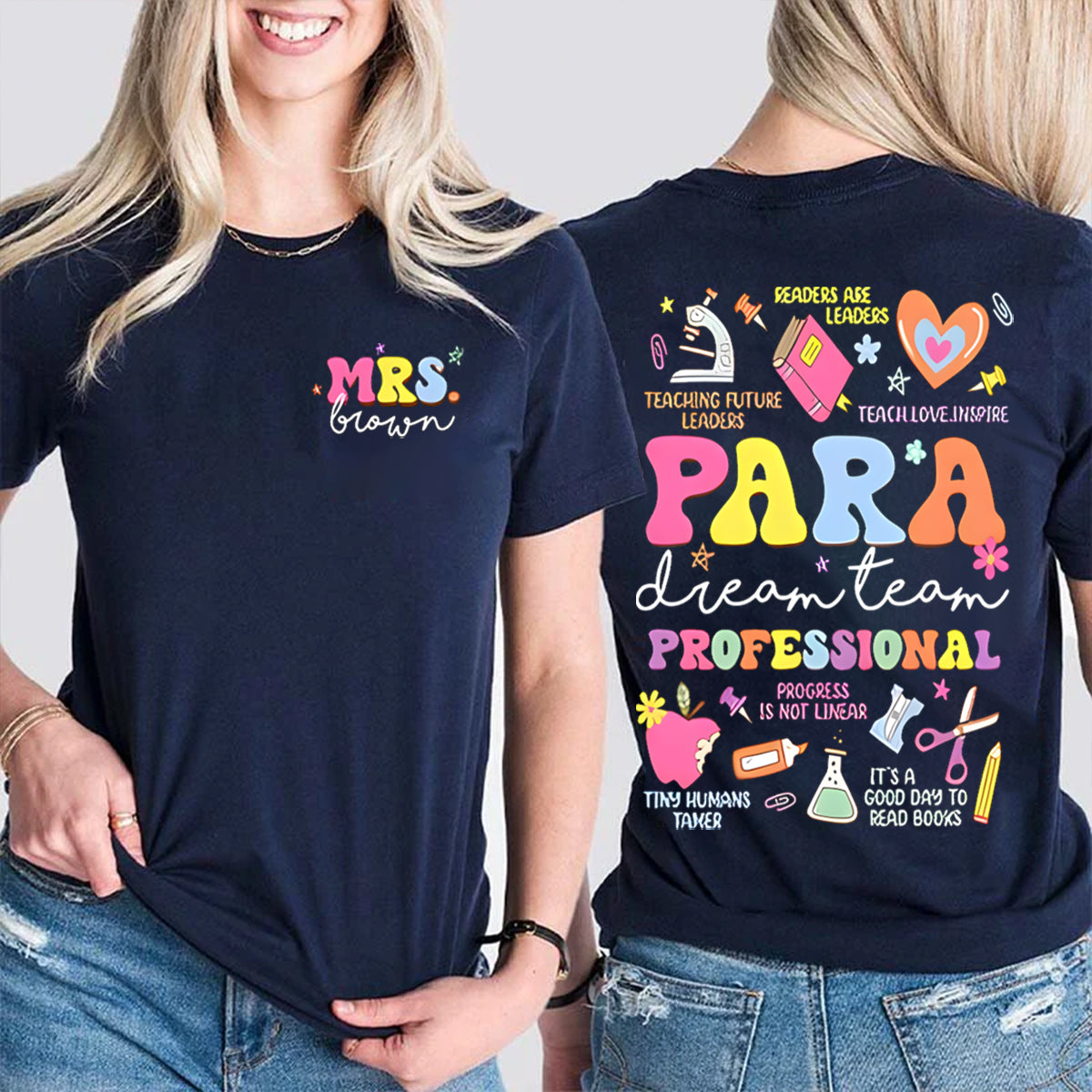Personalized Name Para Dream Team Double Printed T-shirt