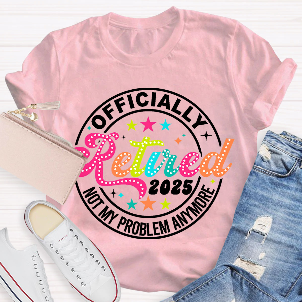 Personalize Year Retired Star Teacher T-Shirt