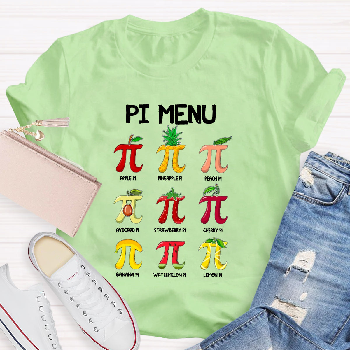 Pi Menu Happy Pi Day Math Pi Symbol Teacher T-Shirt