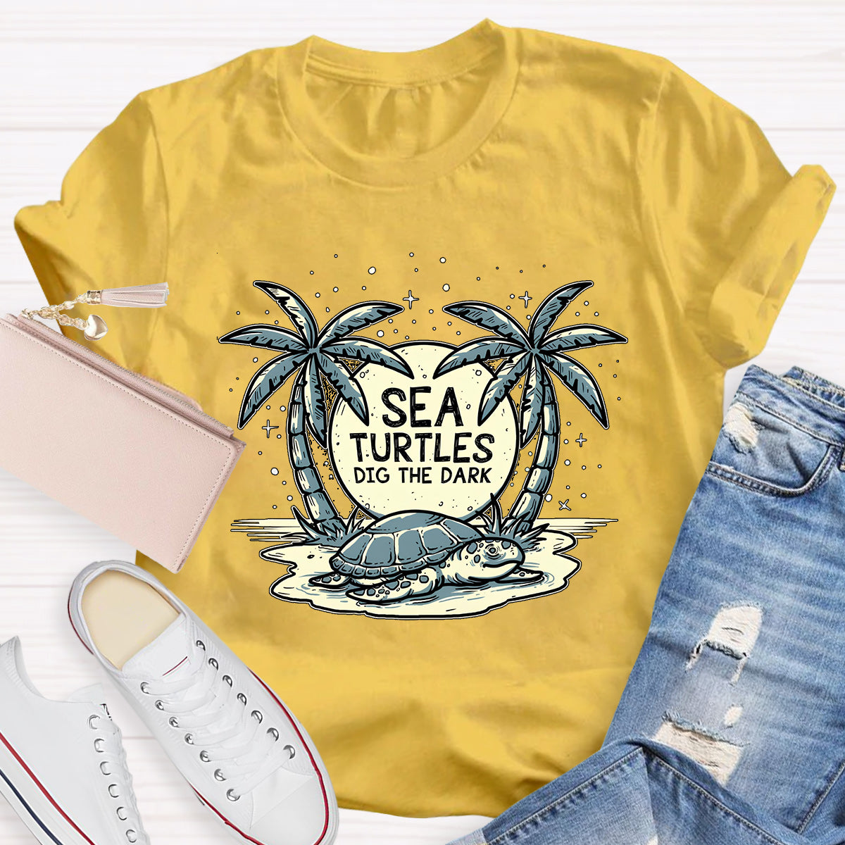 Sea Turtles Dig The Dark Reduce Light Pollution T-Shirt