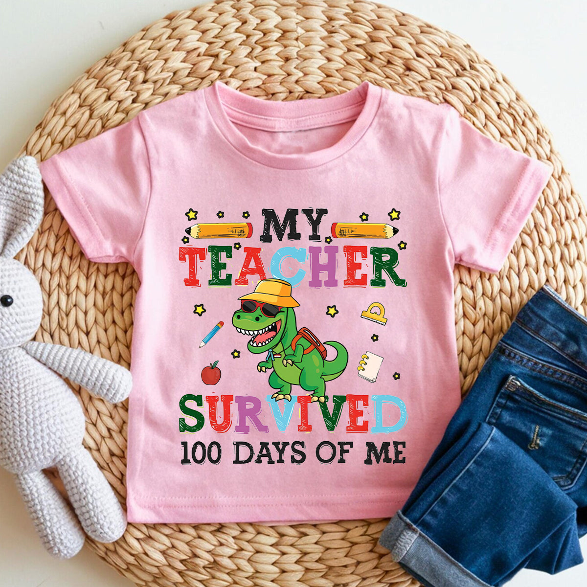 My Teacher Survived 100 Days Of Me Toddler T-shirts